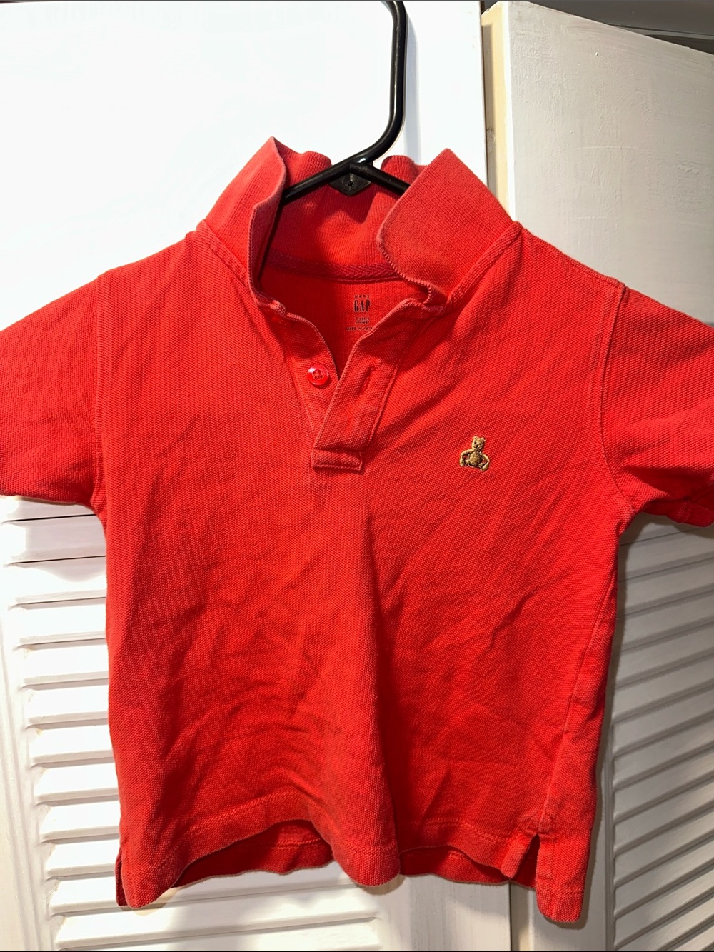 GAP Kids Bright Red Polo with Embroidered Bear